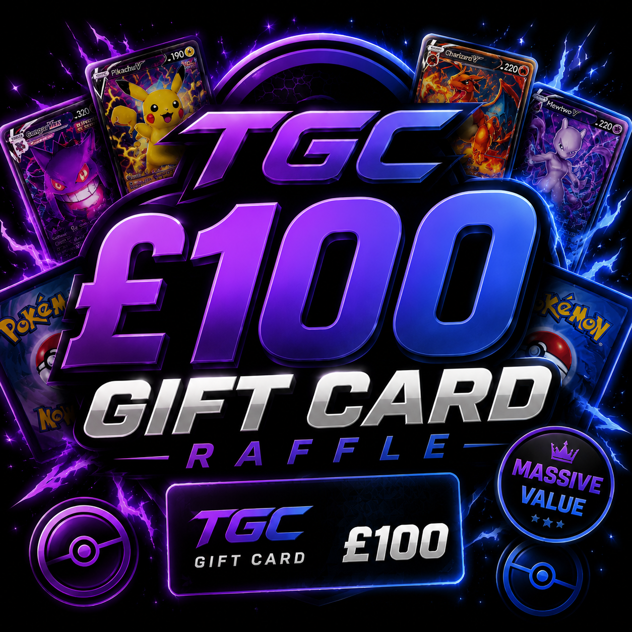 £100 GIFT CARD RAFFLE £10 ENTRY