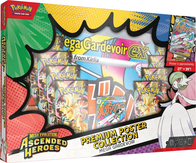 Pokemon Mega Evolution Ascended Heroes Premium Poster Collection Mega Gardevoir EX/ lucario mega EX